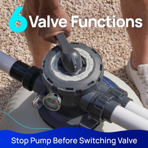 Image of AQUASTRONG 20in Sand Filter Pump for Above Ground Pool with Timer, 2 HP Variable Speed Pool Pump, 1200-4000 RPM, 3566-10566 GPH, 220V, 6-Way Valve Pool Filter, Energy Efficient, Powerful Self-Priming