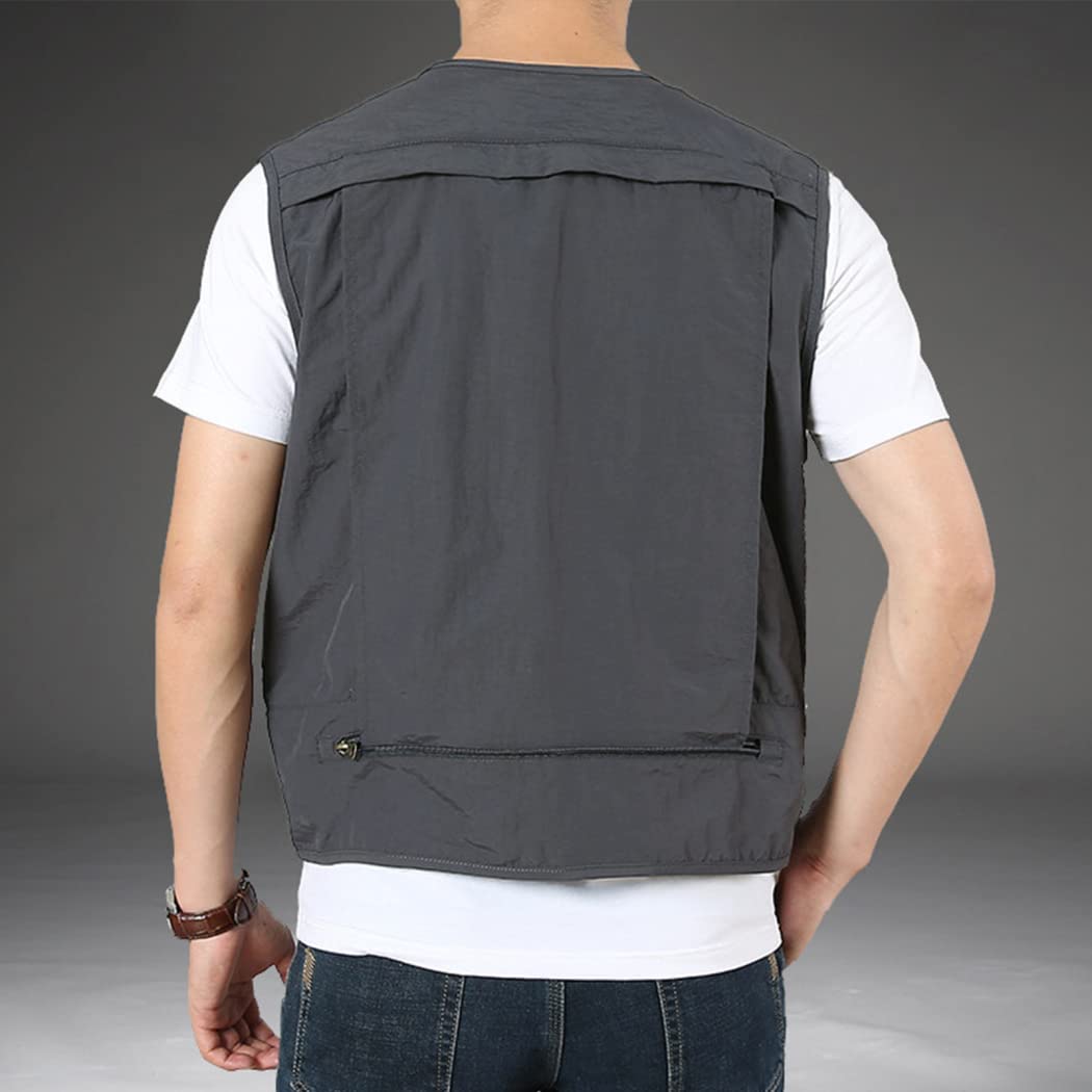 Hommes Gilet De Pêche sans Manches Multipoches pour Camping Chasse Pêche Photographie Veste De Sport De Voyage Gilet De Photographie