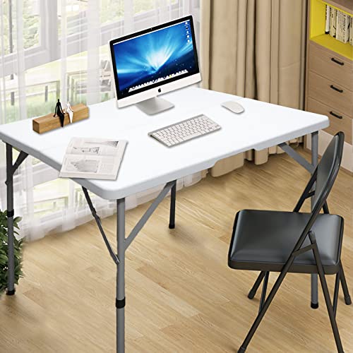 Hqtrailtrekker 34 Inch Fold In Half Square Card Table Plastic Folding Dinning Table Bi-Folding Commercial Table Portable Plastic Table For Kitchen Or Indoor Outdoor Party Wedding Events Granite White thumb #7