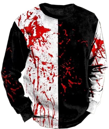 Qseownd Unisex Horror Terrifier Cosplay Hoodie Pullover Terrifier Art Costume 3D Print Sweatshirt for Halloween (Black1 Medium)