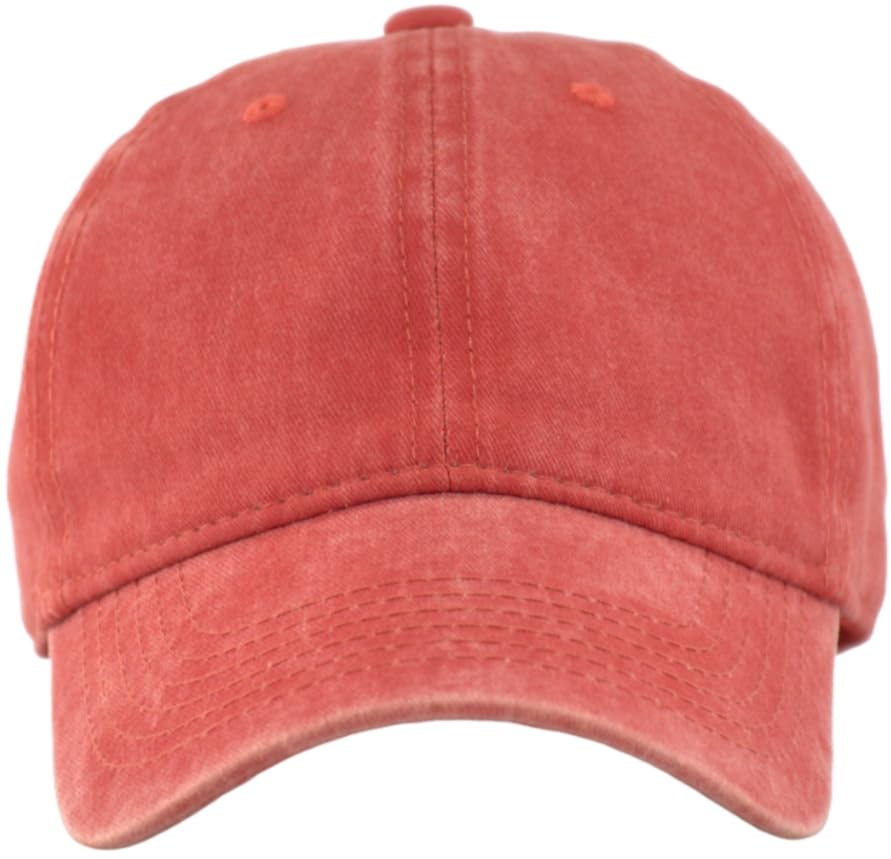 Image of Vintage Washed Cotton Baseball Caps Men Women Adjustable Unstructured Low Profile Dad Hat