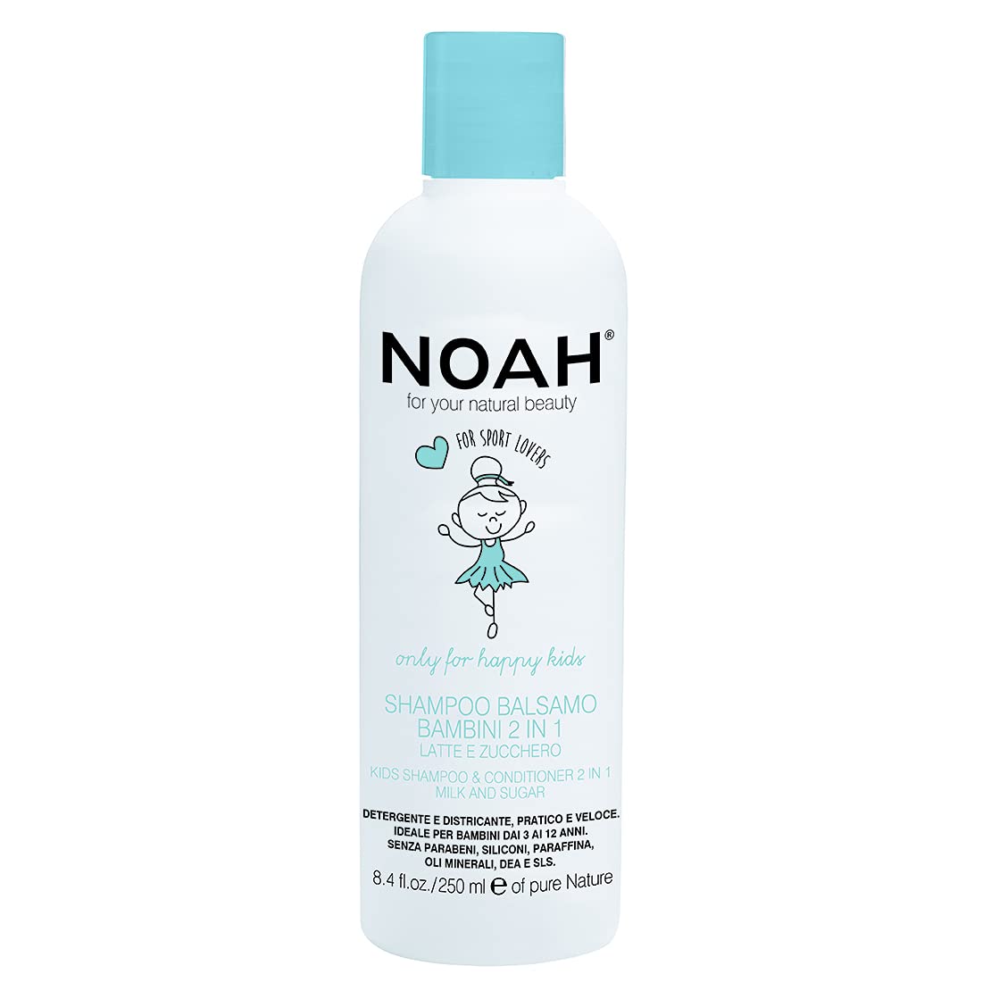 NOAH Natural Kids 2 in 1 Shampoo & Conditioner For Moisturising and Detangling, 250ml