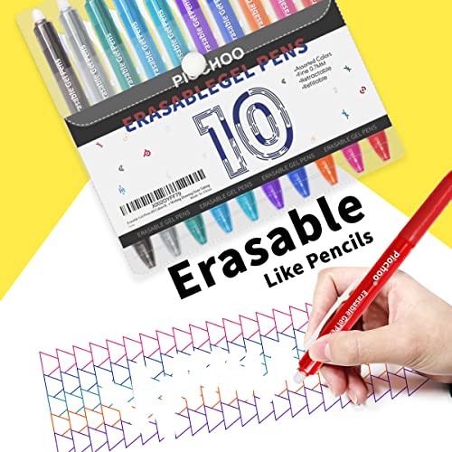 Bolígrafo borrable Piochoo 0.7mm punta fina gel multicolor miniatura 2