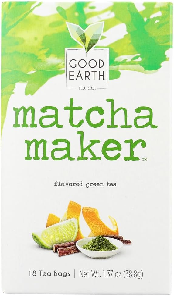 Good Earth Sweet & Spicy Matcha Flavored Green Tea 18 Tea Bags 1.37 Oz (Pack of 1)