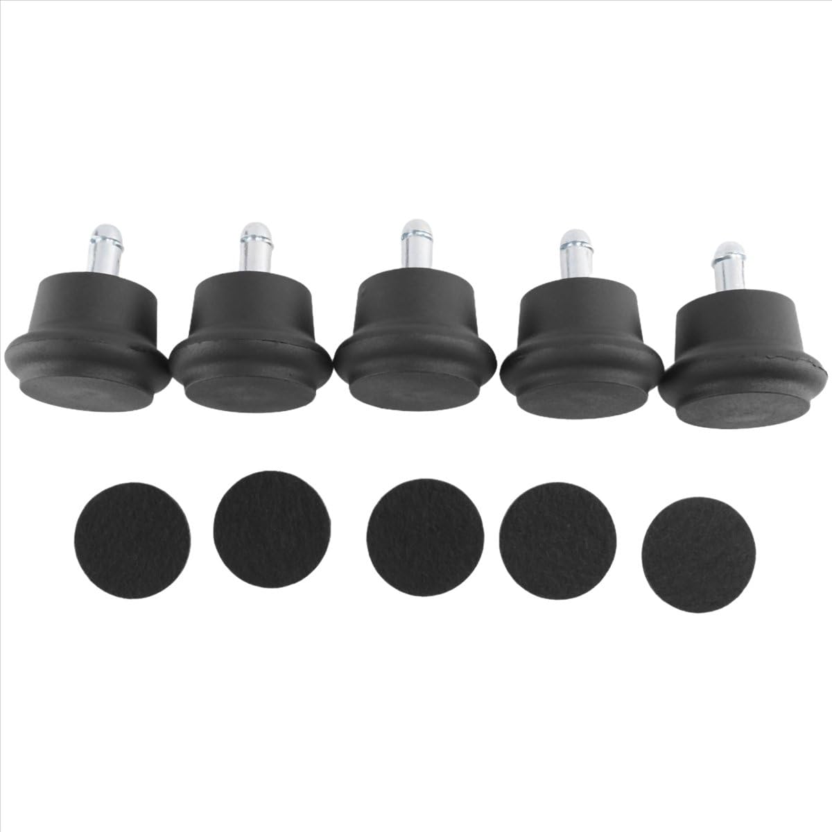 QLHbro 5Pcs Bell Glides Replacement Office Chair or Stool Swivel Caster Wheels to Fixed Stationary Castors,