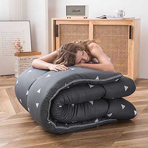 image for MAXYOYO Grey Triangle Japanese Floor Futon Mattress, Tatami Floor Mat 