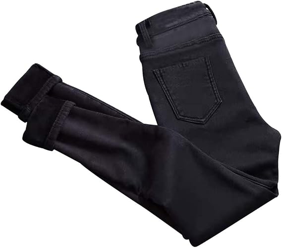 Pantalón de mezclilla RollingBronze, de cintura alta para mujer, abrigado,  con forro de felpa gruesa, ajustado, elástico. : Amazon.com.mx: Ropa,  Zapatos y Accesorios