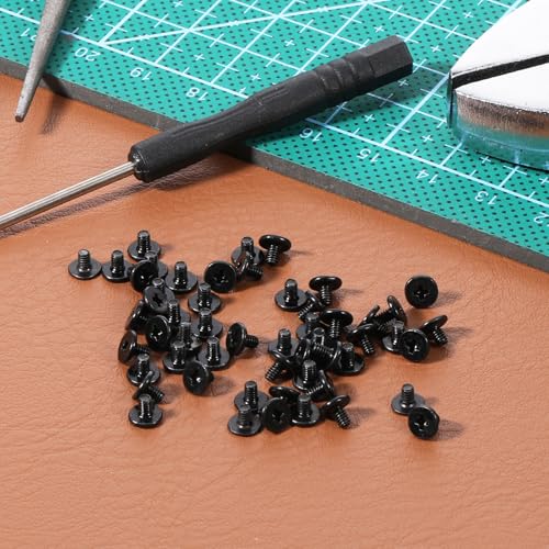 Pack of 50 Black M.2 PC Screws Set, M2 x 3 mm M.2 SSD Nvme Mounting Screws Kit M. 2 SSD Screw Set for Laptops Nvme Mounting Screws Computer Screws for Motherboard Motherboard Desktop PC