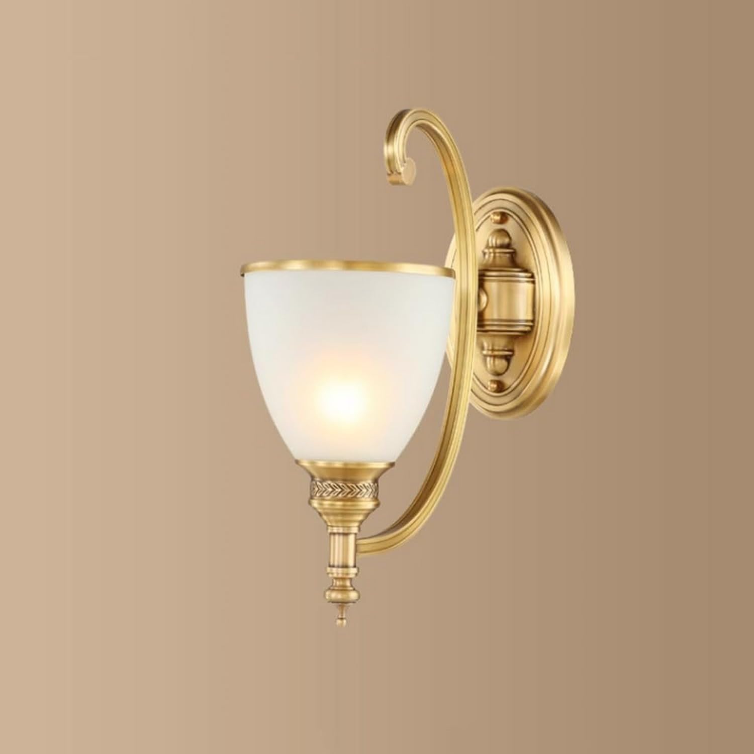 HPTHLY Led Dining Room Lamp, Wall Light Bedside Decor Lamp American Brass Wall Sconce Home Bedside Wall Lamps With Frosted Glass Shade Bedroom Living Room W(A)