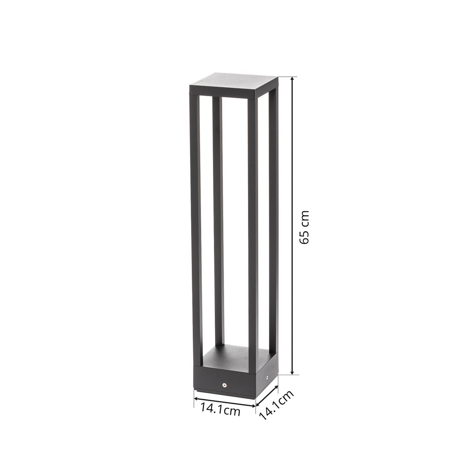 Lucande LED Außenleuchte Carlota (Modern) in Schwarz aus Aluminium (1 flammig,) - Wegeleuchte Pollerleuchte Wegelampe Sockelleuchte