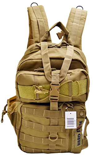 Explorer B8-CT Tactical Hydration Pack Ready Backpack with Molle & Chest Strap, Tan, 17x 10 x 62