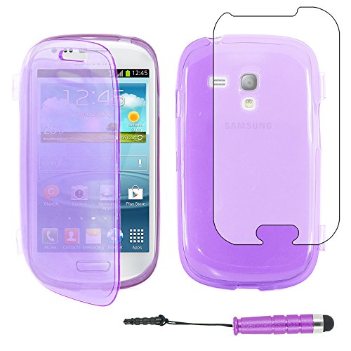 ebestStar   Funda Compatible con Samsung S3 Mini Galaxy GT i8190, i8190N Carcasa Cartera Proteccion Formato Libro, Silicona Gel Case Shock Absorción + Mini Lápiz, Violeta