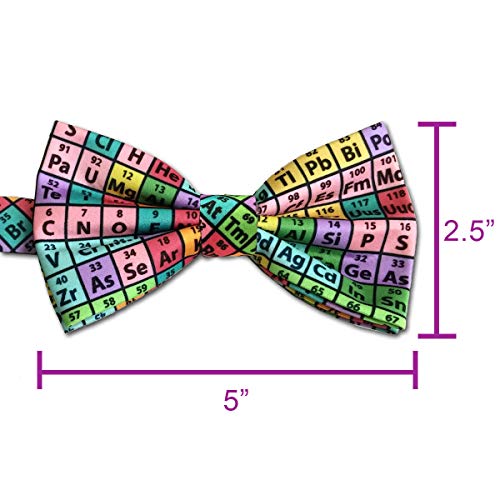 Periodic Table Of Elements Chemistry Bow Tie, Rainbow, Microfiber #TOP6