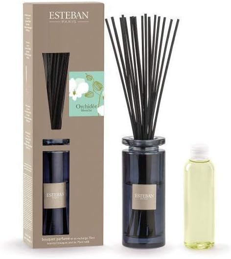 ESTEBAN vase diffuser scent home ORCHIDS BLANCHE 75ml a chopsticks with vase glass