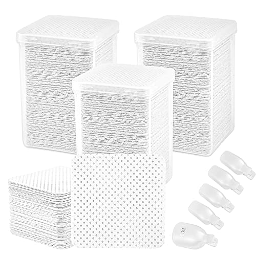 600 Piezas Celulosa para Uñas sin Pelusa, Toallitas para Uñas Almohadilla para Limpiar Uñas, Algodones Uñas Semipermanente con 5 Piezas Pinzas uñas Quitaesmalte, Cara Ojos Labios Removedor