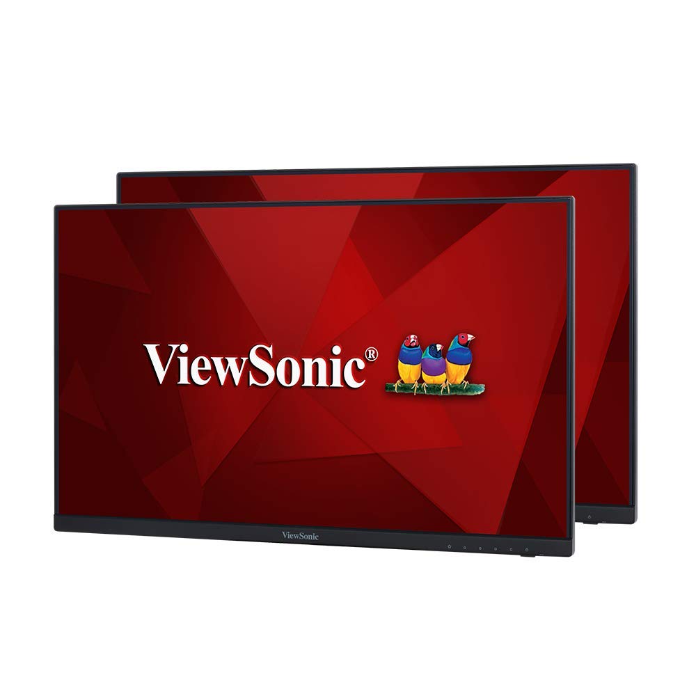ViewSonic VA2256-MHD_H2 Frameless Dual Pack Head-Only 1080p IPS Monitors with HDMI DisplayPort and VGA for Home and Office Black (Renewed)