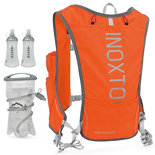 Image of INOXTO Running Hydration Vest Backpack,Lightweight Insulated Pack with 1.5L Water Bladder Bag Daypack for Hiking Trail Running Cycling Race Marathon for Women Men