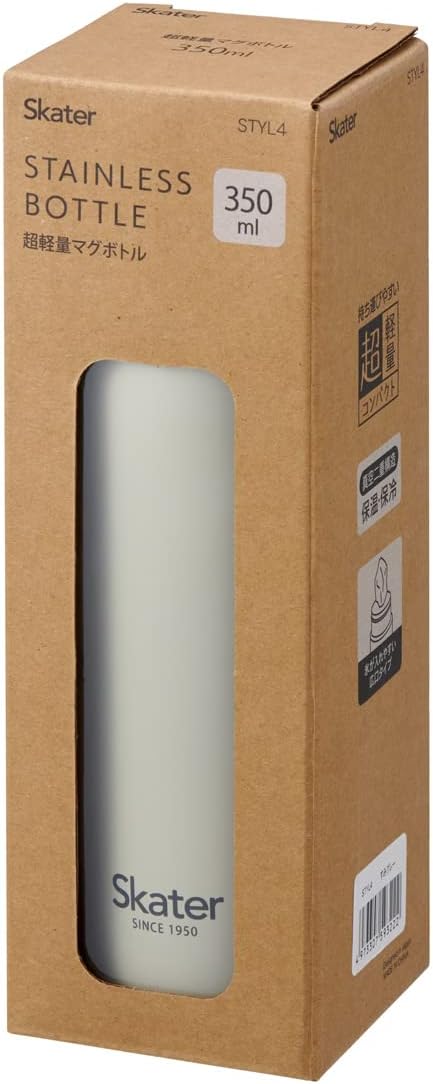 Skater STYL4-A Mug Bottle, Dull Gray, 11.8 fl oz (350 ml), Ultra Lightweight, Stainless Steel Water Bottle