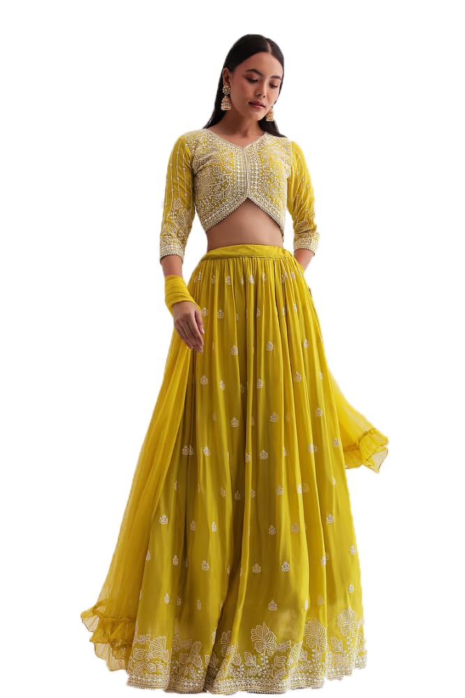Sequence Thread Embroidery Work Lehenga Choli With Dupatta Set For Women's-image-30