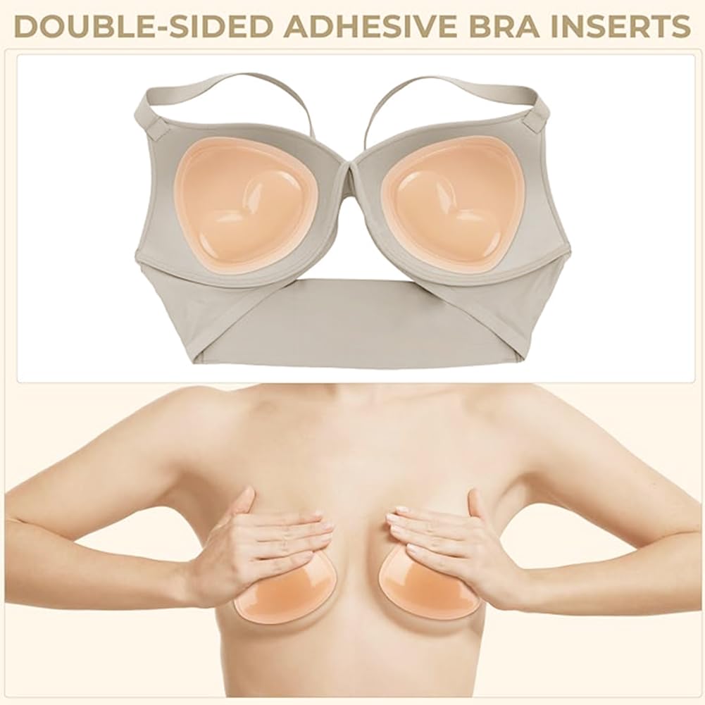 2 Paires D'Inserts Soutien-Gorge Auto-Adhésifs - Rehausseur De Poitrine Naturel - 3