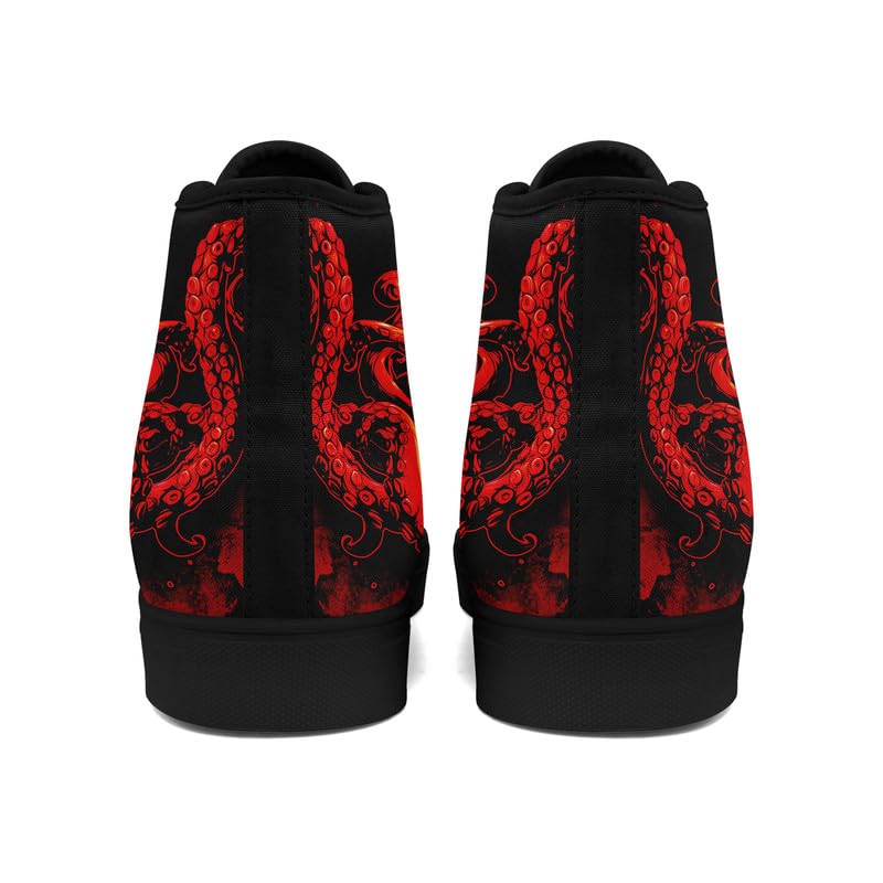 Halloween High Top Canvas Shoes for Men & Women – Skull, Vampire, Witch, Werewolf Design – Casual Gothic Sneakers for Costume, Party, or Daily Wear4