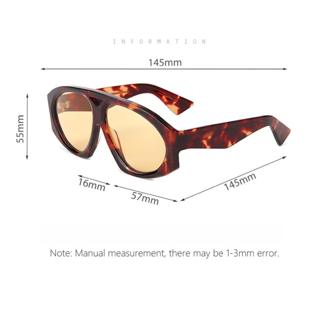 Lunettes de soleil rétro à double verre, monture large en acétate épais, style rétro