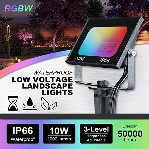 Boyilitd 10W Rgbic Color Changing Landscape Lighting, App And Remote Control Smart Stage Lights, Music Sync Timer Led Landscape Lights, Ip66 Waterproof Outdoor Spotlight For Pathway Lawn Trees Yard #TOP1