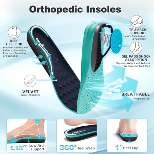 Image of OrthoComfoot Men's Orthopedic Diabetic Wide Walking Shoes: Comfortable Plantar Fasciitis Fashion Sneakers with Arch Support for Swollen, Casual Hammer Toes Shoes for Foot and Heel Pain Relief