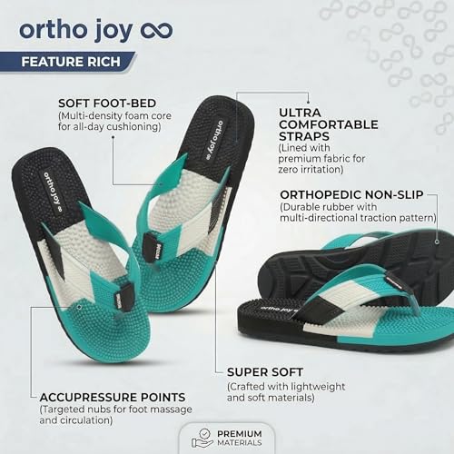 Image of Men's Orthopedic Doctor Slippers with Acupressure Sole | Extra Soft Ortho Chappal for Men | Daily Use Home & Casual Footwear | Soft Cushion Foam Slipper for Man - Lightweight, Anti-Skid Rubber