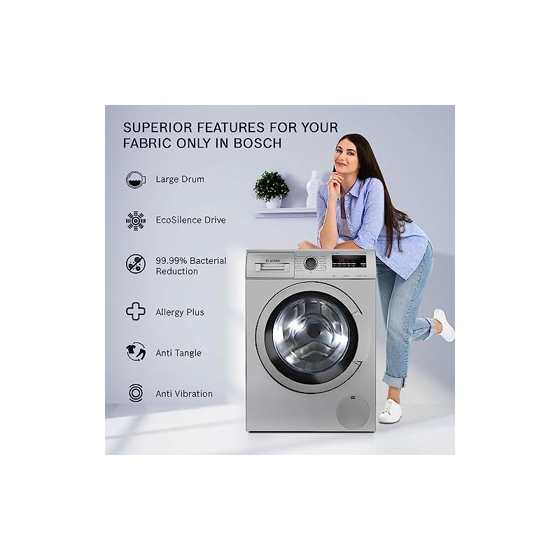Bosch 7 kg 5 Star Fully-Automatic Front Loading Washing Machine (WAJ2416SIN, Silver, AI active water plus, In-Built Heater) - Image 5