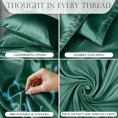 Image of DECOLURE Satin Sheets Twin Size | Softer Than Silk | Luxury 3 Pc Bed Set