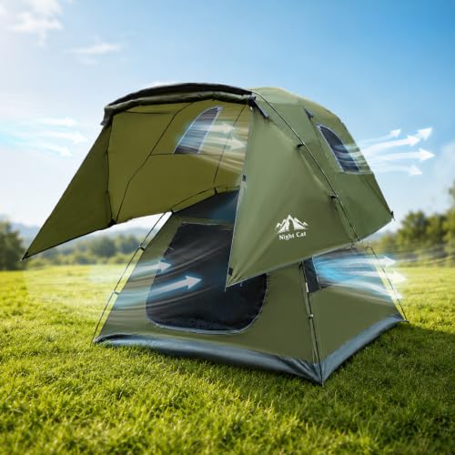 Carpa espaciosa para camping de 4 personas: acomoda colchoneta queen y equipo con vestíbulo miniatura 4
