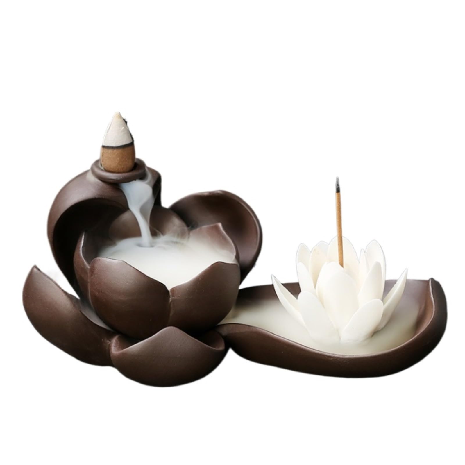 Incense Burner Purple Sandalwood Backflow Incense Burner Home Aromatherapy Creative Ornaments Home Decor(White)