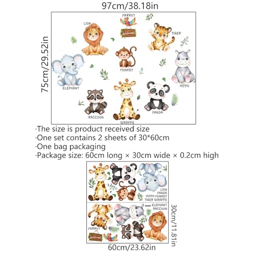 Vinilos Decorativos Educativos Animales Selva para Niños miniatura 2