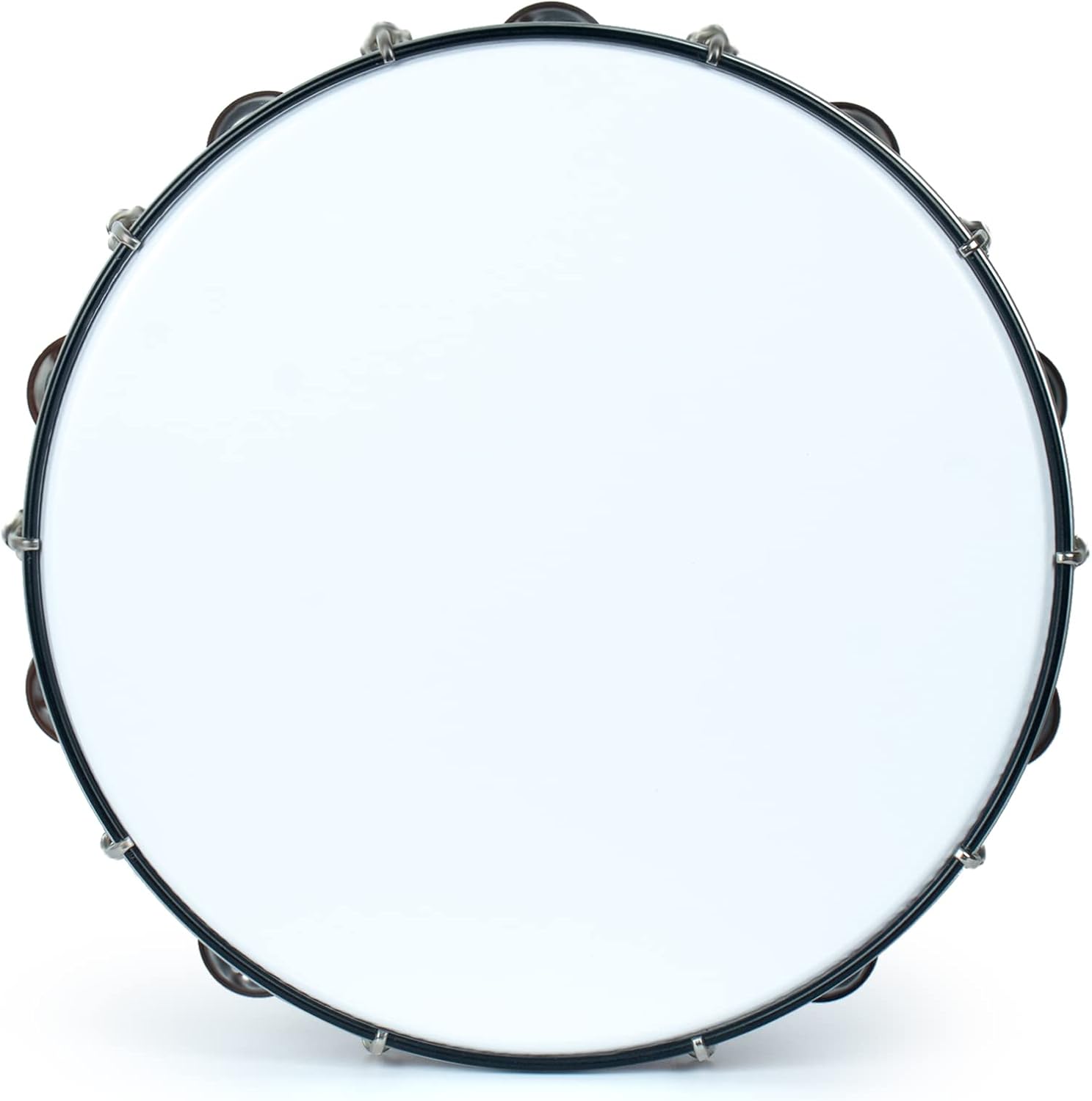 MUSCELL Tambourine for Adults,Hand Held Plastic Tambourines Drum Double Row Metal Jingles Musical Instrument-12"
