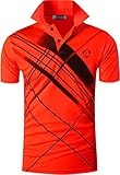 EU=US Size S M L XL XXL jeansian Camiseta Deportiva de Manga Corta para Hombre Polo Poloshirt tee Shirt Tshirt T-Shirt Bolos Dry Fit Golf Tenis LSL226 Orange M