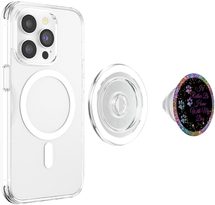 Purple Paw Print | I'd Rather Be Home with My Dog PopSockets PopGrip for MagSafe