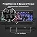 immagine 2PICTEK Tastiera Gaming PC, Tastiera Metallica Cablata USB Retroilluminata a Colori Rainbow, 12 Scorciatoie Multimediali, Resistente agli Schizzi per PC Windows- Layout Italiano