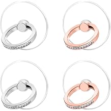 Transparent Cell Phone Ring Stand Holder Phone Ring Holder Finger Grip Loop Finger Ring Stand 2 Silver 2 Rose Gold RoundExoer