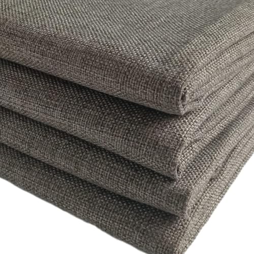 TinaKim Thick Linen Type Upholstery Fabric by The Yard, for Sofa Chair Slipcover Material (Coffee Green 8, 2 Yard (57x 72 inch))