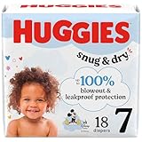 Huggies Size 7 Diapers, Snug & Dry Baby Diapers, Size 7 (41+ lbs), 18 Count, Packaging May Vary