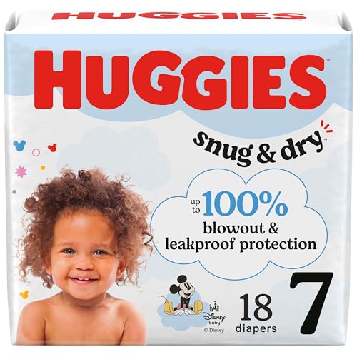 Image of Huggies Size 7 Diapers, Snug & Dry Baby Diapers, Size 7 (41+ lbs), 18 Count, Packaging May Vary