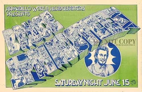 Musique américaine légendaire Bruce affiche concert 1974 vintage ATX