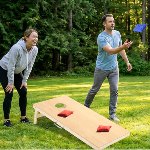 Image of Sportdo 4x2 ft Solid Wood Cornhole Set with 8 Bean Bags, Regulation Size Cornhole Board Set for Adults, Cornhole Game Set for Tailgate Backyard Toss Games Indoor&Outdoor Activities