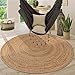 Produktbild Paco Home Teppich Rund Wohnzimmer Jute Boho Ethno Muster Modern Handgefertigt Naturteppich, Grösse:120 cm Rund, Farbe:Natur 3