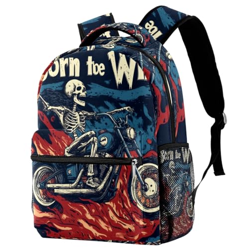 Sac à dos de voyage Campus multicolore motif tête de mort fille garçon