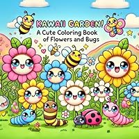 Kawaii Garden! A Cute Coloring Book of Flowers and Bugs: Friendly Insects and Happy Blooms – Perfect for Kids Ages 4–8 B0F662C4QH Book Cover