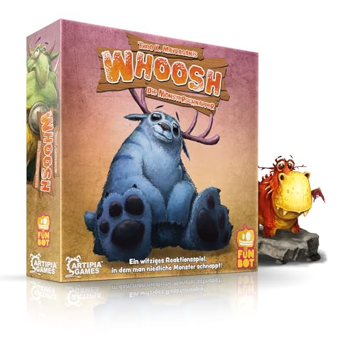 Funbot | Whoosh: Die Monsterschnapper – Lustiges Reaktionsspiel für die ganze Familie | Schnelles Kartenspiel für Kinder & Erwachsene | 2–8 Spieler ab 8 Jahren | Monster fangen & Punkte sammeln