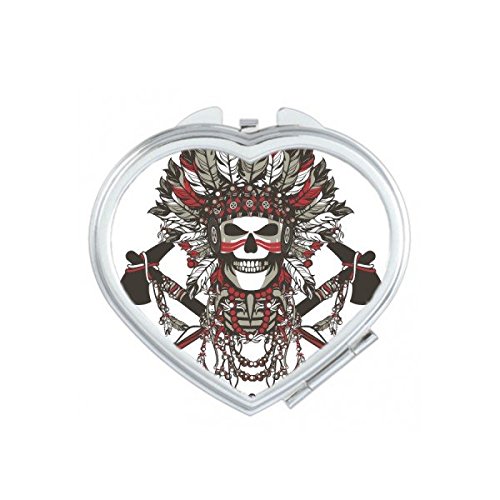 Miroir compact crâne pirate plume indienne maquillage miroir de poche portable