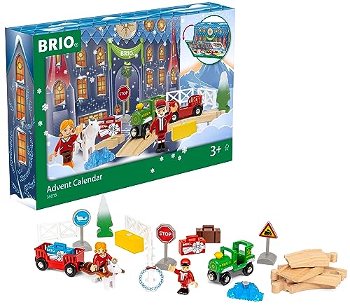 BRIO World Christmas Advent Calendar for Kids Age 3 Years Up - Wooden Railway Toy Train Set Accessories and Add Ons - Special Edition
